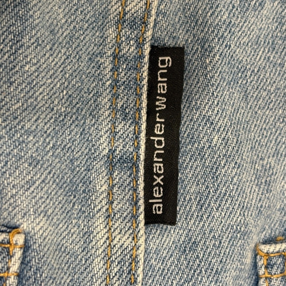 Alexander Wang Light Blue Distressed High-Waist Denim Shorts - Picture 13 of 16